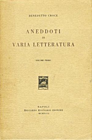 ANEDDOTI DI VARIA LETTERATURA VOL 1